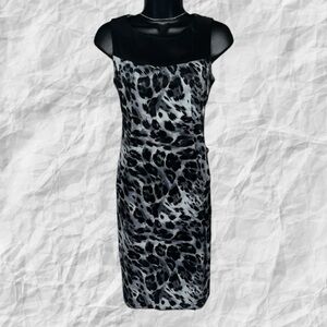 AB Studio Size 2 Animal Print Sleeveless sheath Dress
